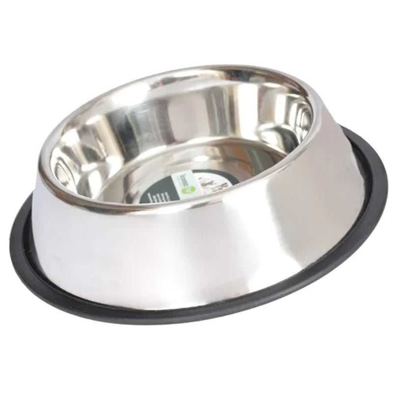 2-Pack Stainless Steel Non-Skid Pet Bowl for Dog or Cat, 24 Oz, 3 Cup