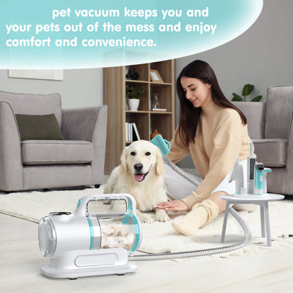 EVLIVE Professional 6-In-1 Dog Grooming Vacuum Kit - 11000PA High Suction & 1.5L Large Capacity | 99% Hair Removal with Complete Grooming Tools | High Suction Pet Vacuum for Professional Grooming