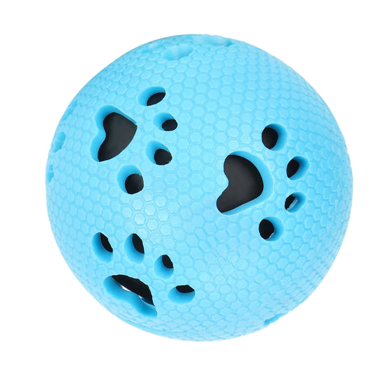 Pet Squeaky Chewing Balls, Non- Chewing Spiky Ball Durable for Pet Tooth for Playing Blue Paw Print