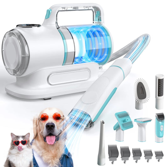 EVLIVE Professional 6-In-1 Dog Grooming Vacuum Kit - 11000PA High Suction & 1.5L Large Capacity | 99% Hair Removal with Complete Grooming Tools | High Suction Pet Vacuum for Professional Grooming