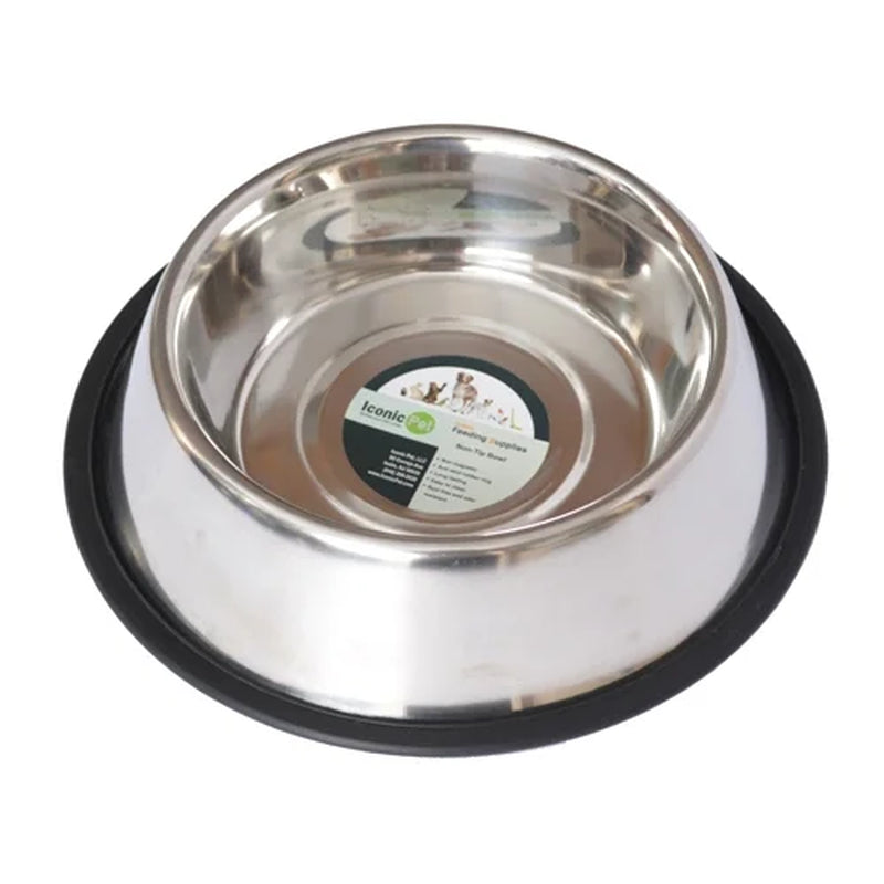 2-Pack Stainless Steel Non-Skid Pet Bowl for Dog or Cat, 24 Oz, 3 Cup